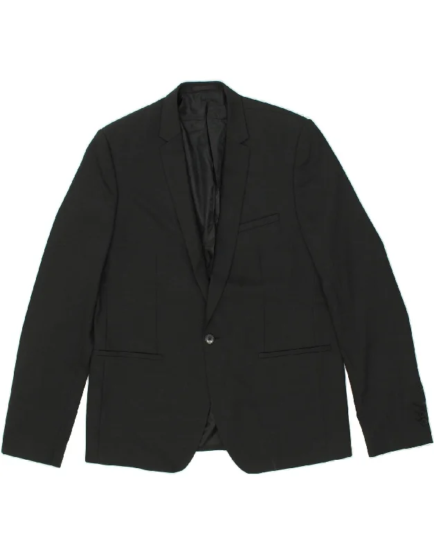Men's Coats for TravelJULES Mens 1 Button Blazer Jacket IT 56 3XL Black Polyester