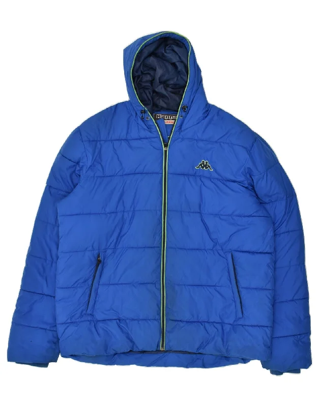 Men's Coats with Modern CutsKAPPA Mens Hooded Padded Jacket UK 44 2XL Blue Polyester