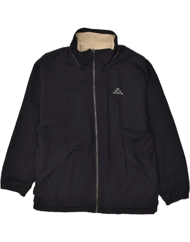 Weather-Resistant Men's CoatsKAPPA Mens Reversible Jacket UK 42 XL Black Polyester