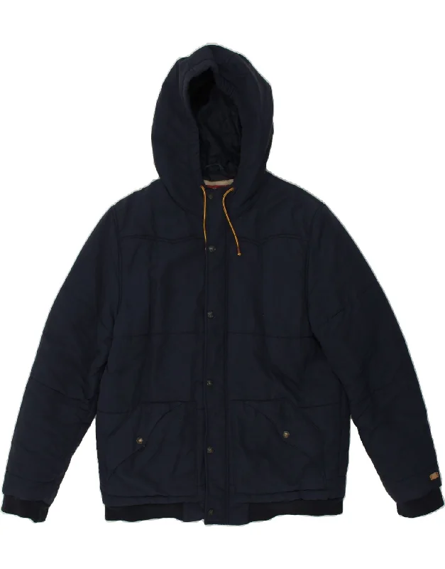 Men's Coats with LiningLEVI'S Mens Hooded Padded Jacket UK 40 Large Navy Blue Polyamide