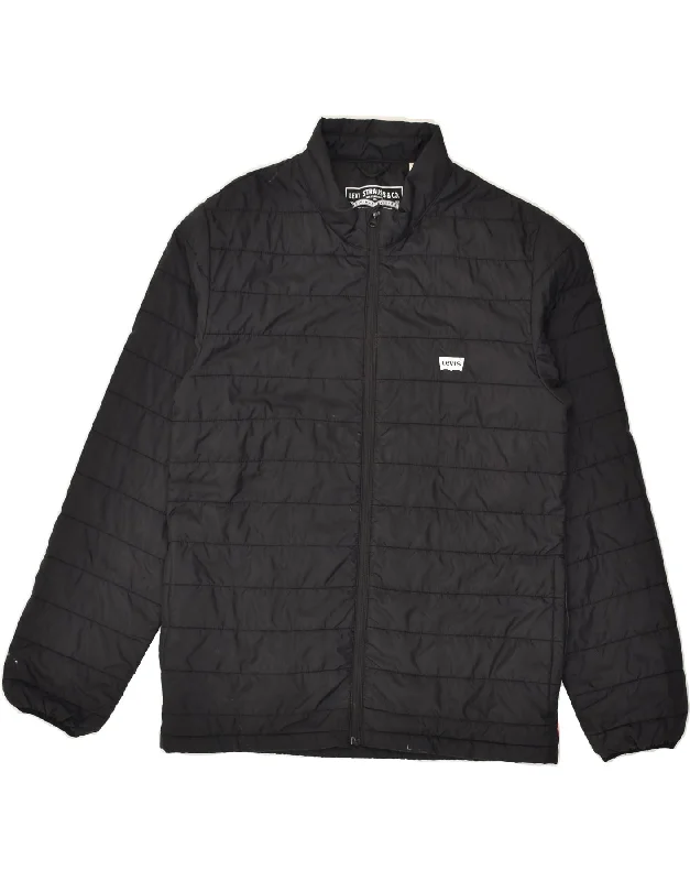 Unique Men's Flight JacketsLEVI'S Mens Padded Jacket UK 36 Small Black Polyester