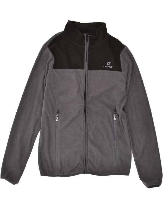Men's Coats for Rainy WeatherLOTTO Mens Fleece Jacket UK 38 Medium Grey Colourblock Polyester