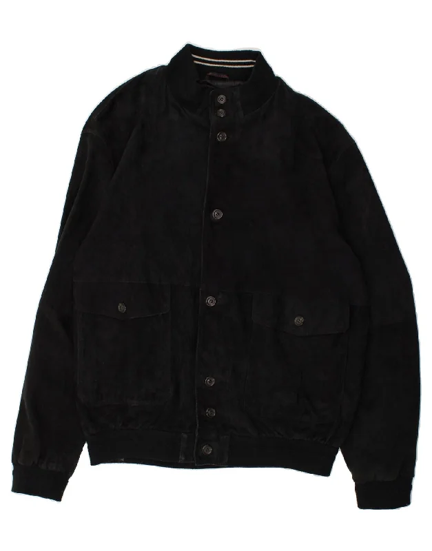 Men's Coats for AutumnMABRUN Mens Suede Jacket IT 62 3XL Black Polyester