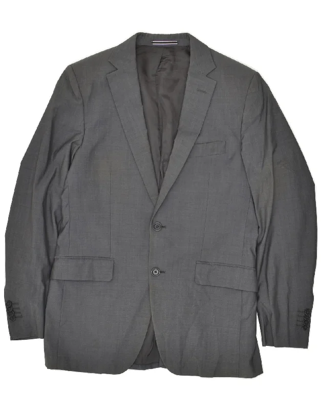 Men's Coats with PocketsMASSIMO DUTTI Mens 2 Button Blazer Jacket EU 46 Small Grey Wool