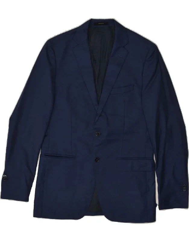 Men's Coats with Convertible CollarsMASSIMO DUTTI Mens 2 Button Blazer Jacket EU 46 Small Navy Blue Wool