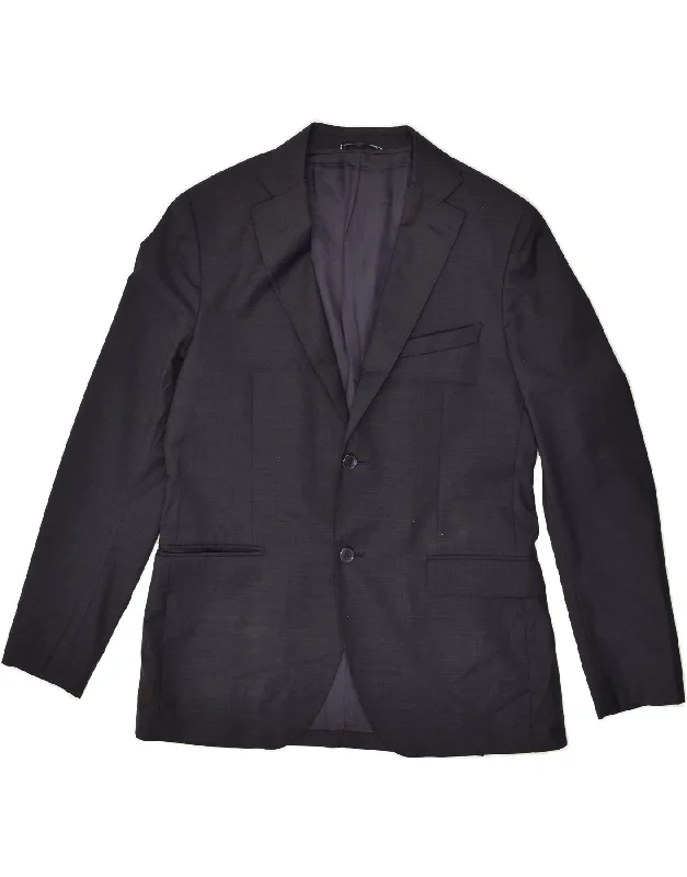 Men's Coats with Slim FitsMASSIMO DUTTI Mens 2 Button Blazer Jacket IT 50 Medium Navy Blue Wool