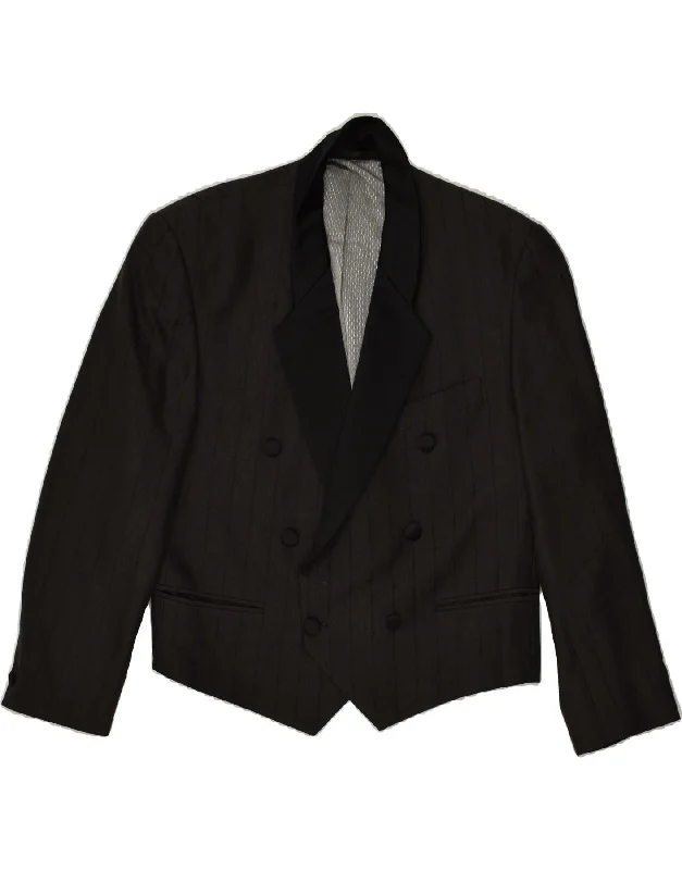 Practical Men's RaincoatsMASTERHAND Mens Double Breasted Blazer Jacket UK 36 Small Grey Striped