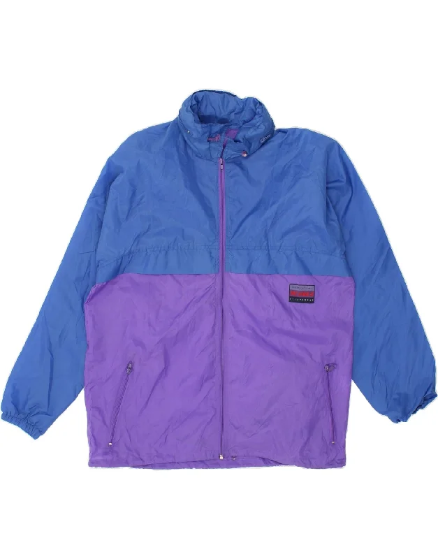 Men's Coats for Ice FishingMC KEE'S Mens Hooded Rain Jacket UK 38 Medium Blue Colourblock Polyamide