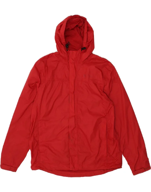 Men's Coats with Adjustable SleevesMOUNTAIN WAREHOUSE Mens Hooded Rain Jacket UK 40 Large Red Nylon