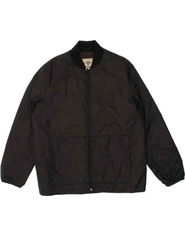 Casual Men's Bomber JacketsNAVIGARE Mens Bomber Jacket UK 42 XL Black Polyester
