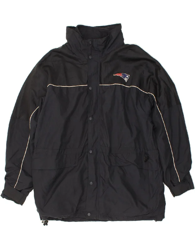 Stylish Men's Biker JacketsNFL Mens Hooded Windbreaker Jacket UK 40 Large Navy Blue Nylon
