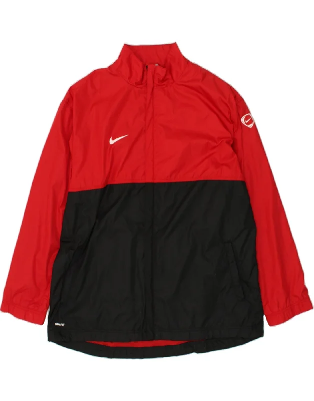 Men's Coats with Ripstop FabricNIKE Mens Rain Jacket UK 44 2XL Red Colourblock Polyester