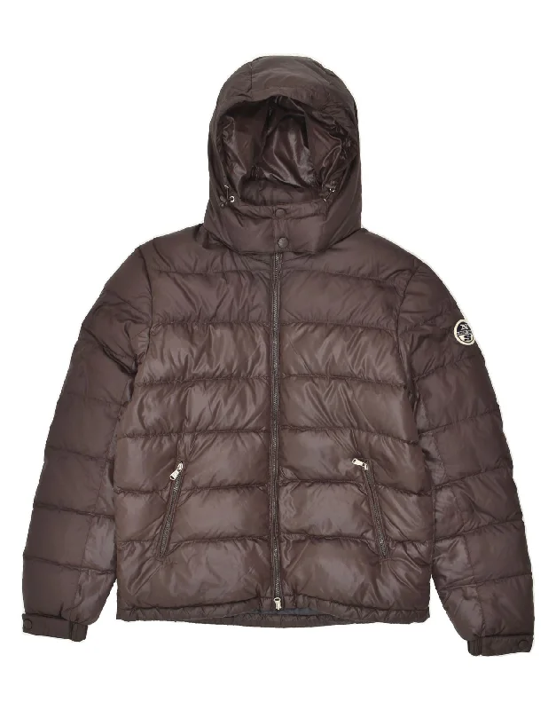 Men's Coats for Formal EventsNORTH SAILS Mens Hooded Padded Jacket UK 40 Large Brown Polyester