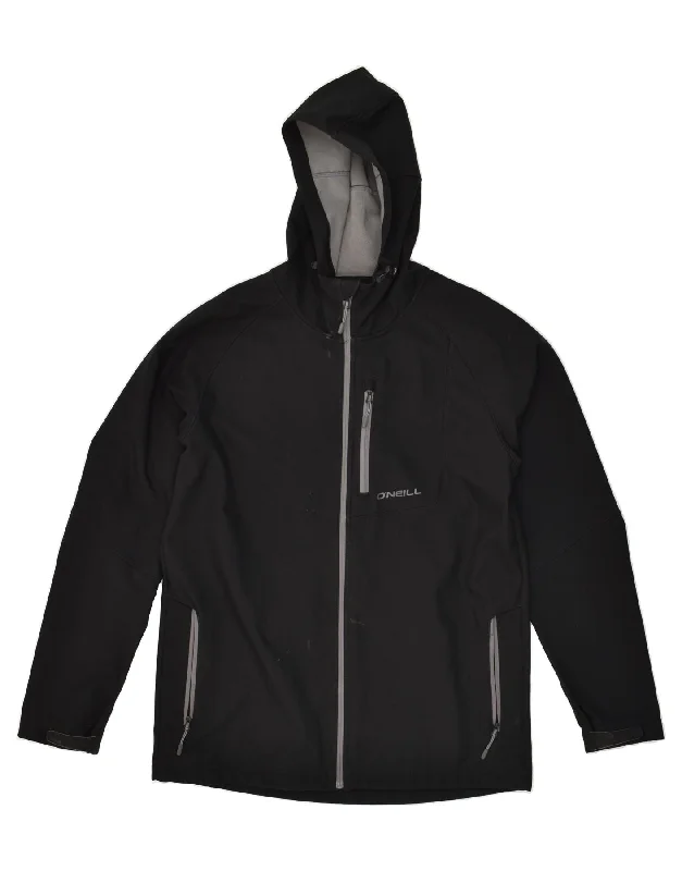 Casual Men's Bomber JacketsO'NEILL Mens Hooded Windbreaker Jacket UK 42 XL Black Polyester