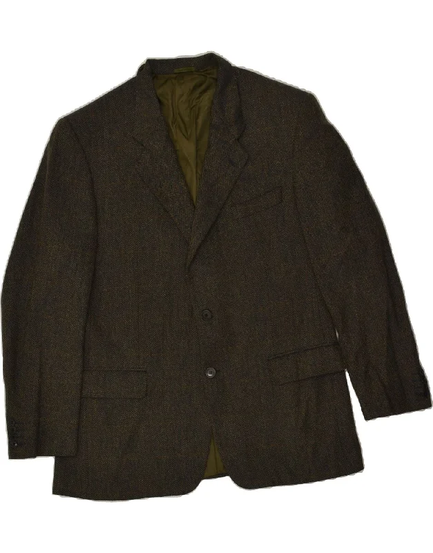 Men's Coats with Multi-Pocket DesignPIERRE CARDIN Mens 2 Button Blazer Jacket UK 40 Large Grey Herringbone