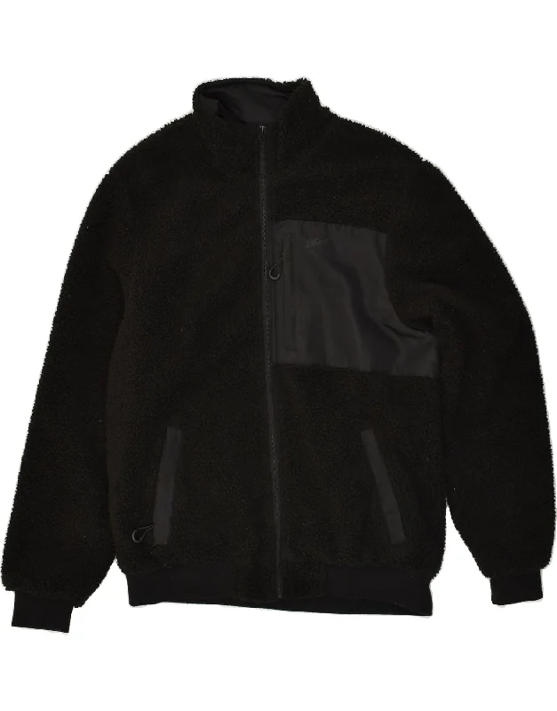 Men's Coats for Ice FishingPULL & BEAR Mens Graphic Fleece Jacket UK 40 Large Black Polyester