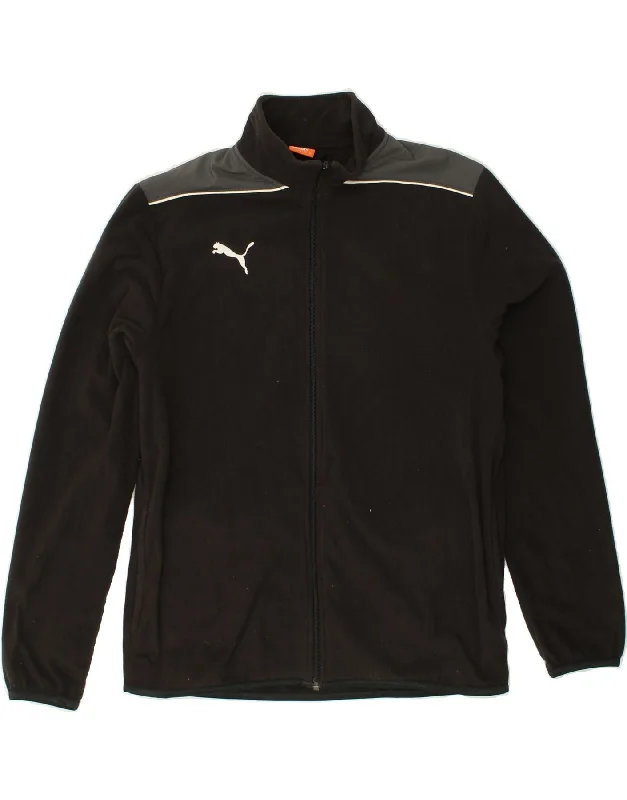 Men's Coats with ButtonsPUMA Mens Fleece Jacket UK 40 Large Black Colourblock Polyester