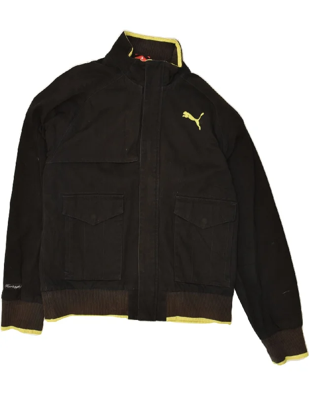 Luxurious Men's Cashmere CoatsPUMA Mens Graphic Bomber Jacket UK 38 Medium Black Cotton