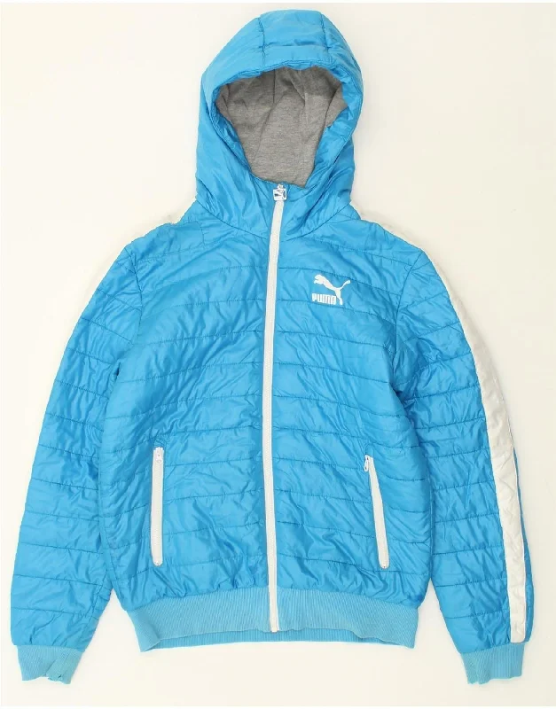 Men's Coats for Winter SportsPUMA Mens Hooded Padded Jacket UK 36 Small Blue Polyester