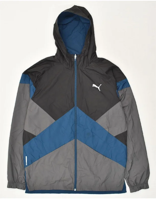 Men's Coats with Vintage StylePUMA Mens Hooded Reversible Jacket UK 40 Large Grey Colourblock