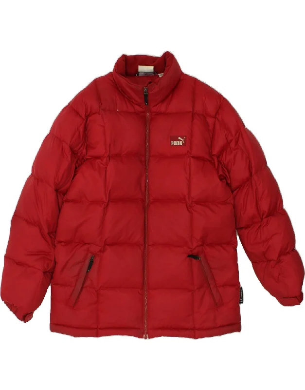 Men's Coats with Hand WarmersPUMA Mens Padded Jacket UK 38 Medium Red Nylon