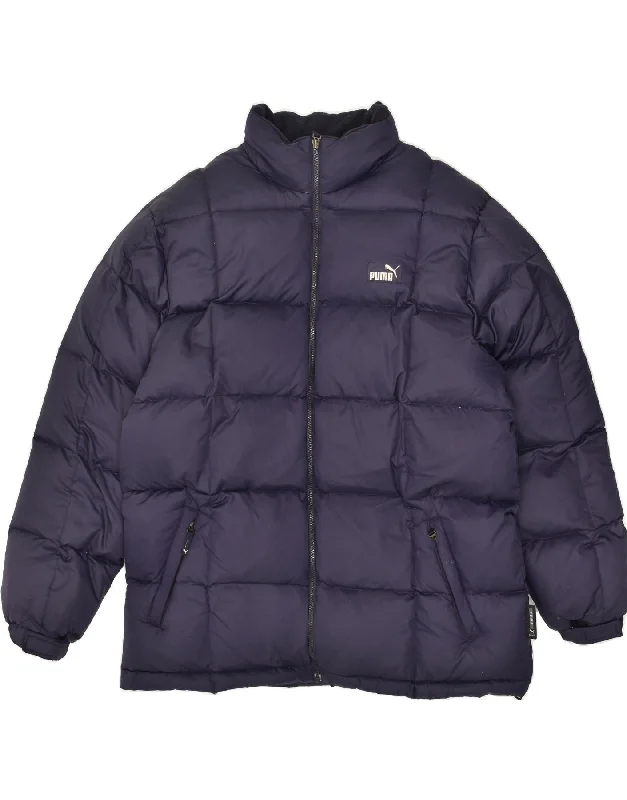 Men's Coats with Reflective StripesPUMA Mens Padded Jacket UK 42 XL Navy Blue Polyester