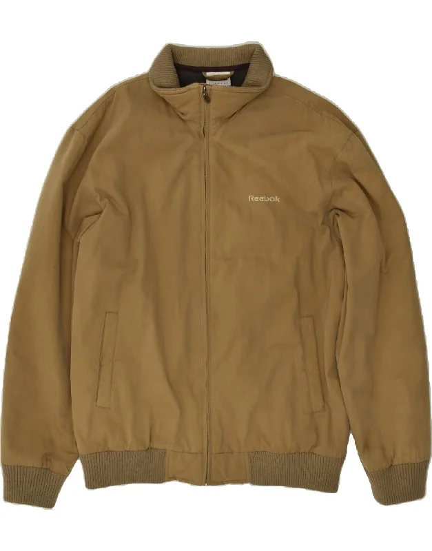 Men's Coats for Everyday WearREEBOK Mens Bomber Jacket UK 40 Large Brown Cotton