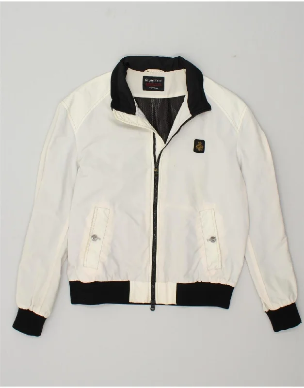 Men's Coats with Military InfluenceREFRIGIWEAR Mens Bomber Jacket UK 42 XL White Polyamide