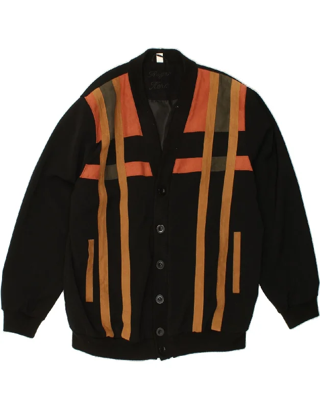 Men's Coats for Skinny MenROGER KENT Mens Bomber Jacket UK 44 2XL Black Colourblock Polyester