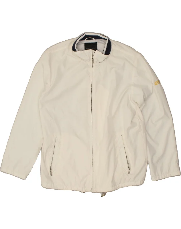 Men's Coats for Winter CampingSERGIO TACCHINI Mens Bomber Jacket UK 40 Large White Polyester