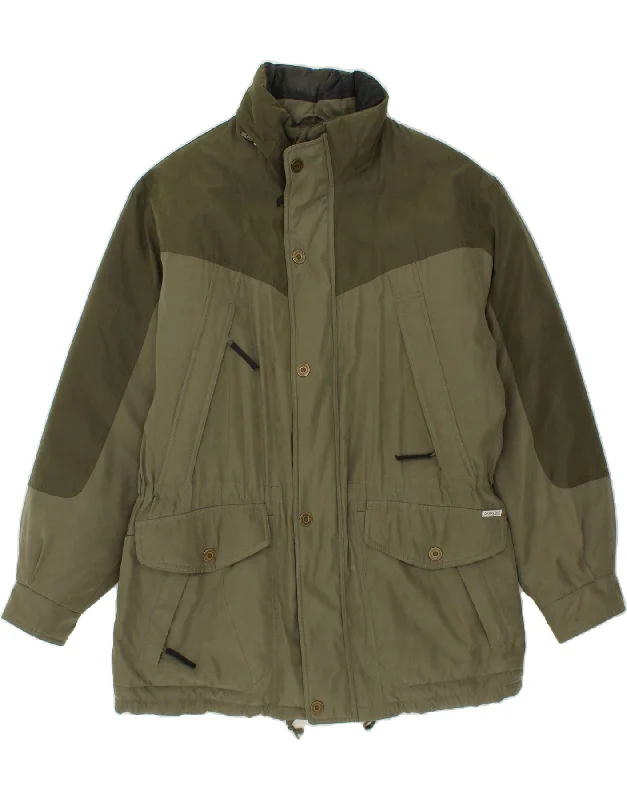 Men's Coats with Quilted LiningSYMPATEX Mens Windbreaker Jacket UK 46 3XL Khaki Colourblock Polyester