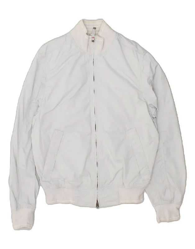 Comfortable Men's ParkasTHINK PINK Mens Bomber Jacket UK 38 Medium Blue Polyester