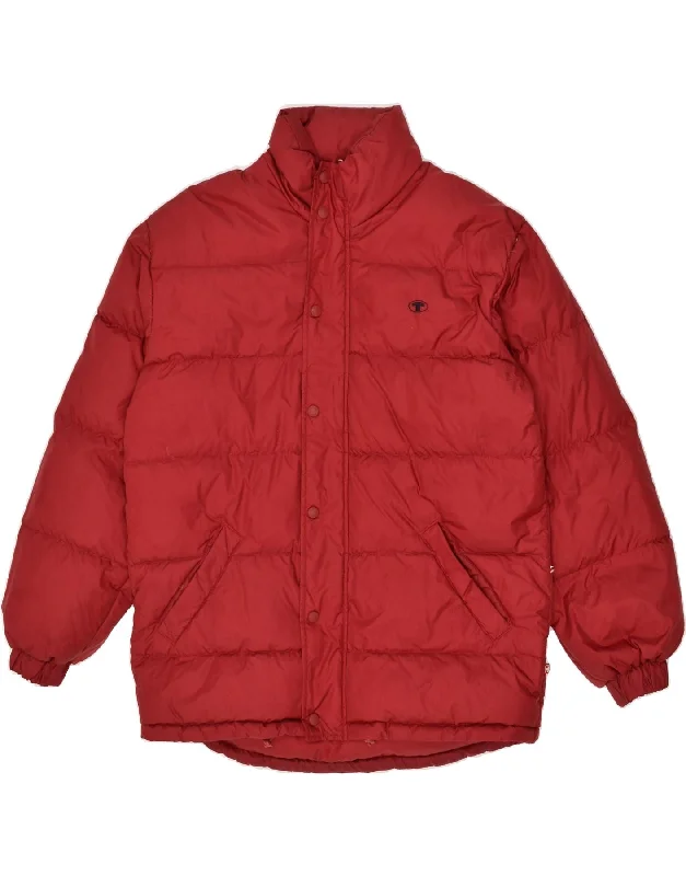 Winter-Ready Men's CoatsTOM TAILOR Mens Hooded Padded Jacket UK 38 Medium Red Polyamide