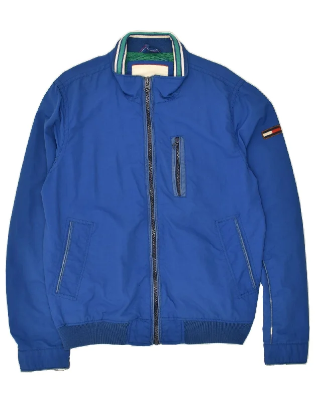 Men's Coats with Vintage StyleTOMMY HILFIGER Mens Bomber Jacket UK 40 Large Blue Nylon