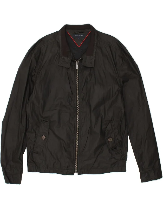 Men's Coats for Casual WearTOMMY HILFIGER Mens Bomber Jacket UK 42 XL Black Polyurethane