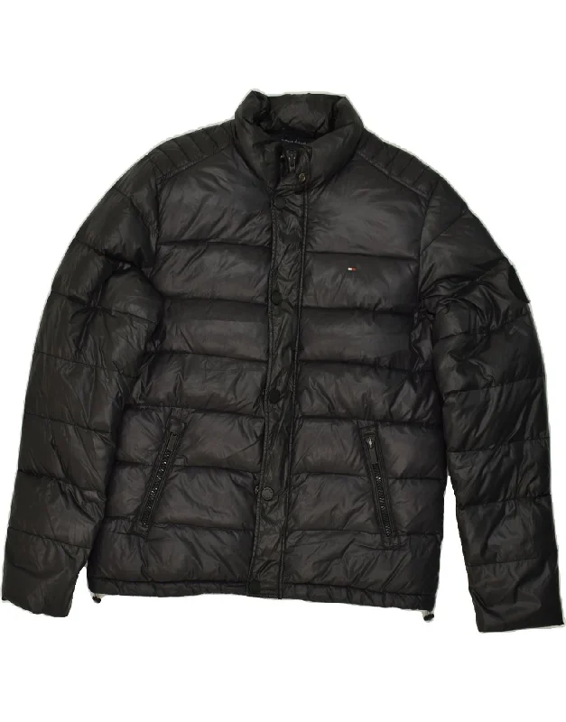 Trendy Men's Anorak JacketsTOMMY HILFIGER Mens Padded Jacket UK 40 Large Black Nylon