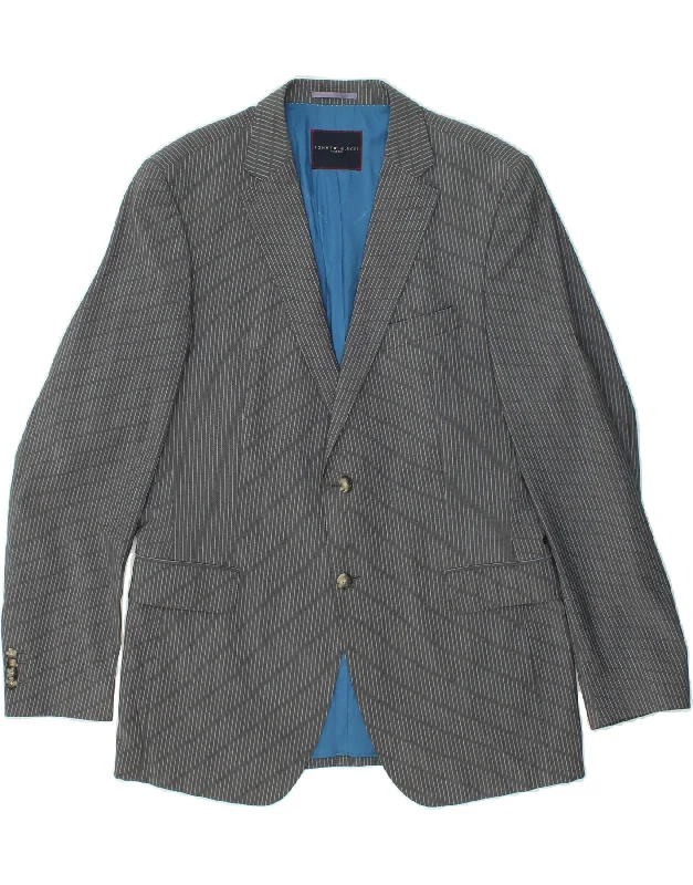 Men's Coats for LayeringTOMMY HILFIGER Mens Tailored 2 Button Blazer Jacket IT 54 2XL Grey