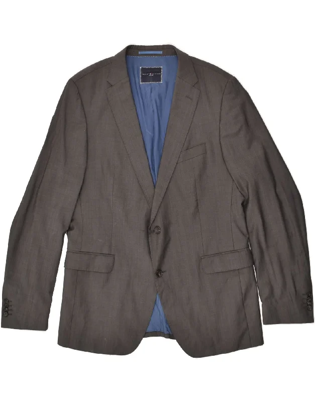 Men's Coats for Tall MenTOMMY HILFIGER Mens Tailored 2 Button Blazer Jacket UK 40 Large Grey