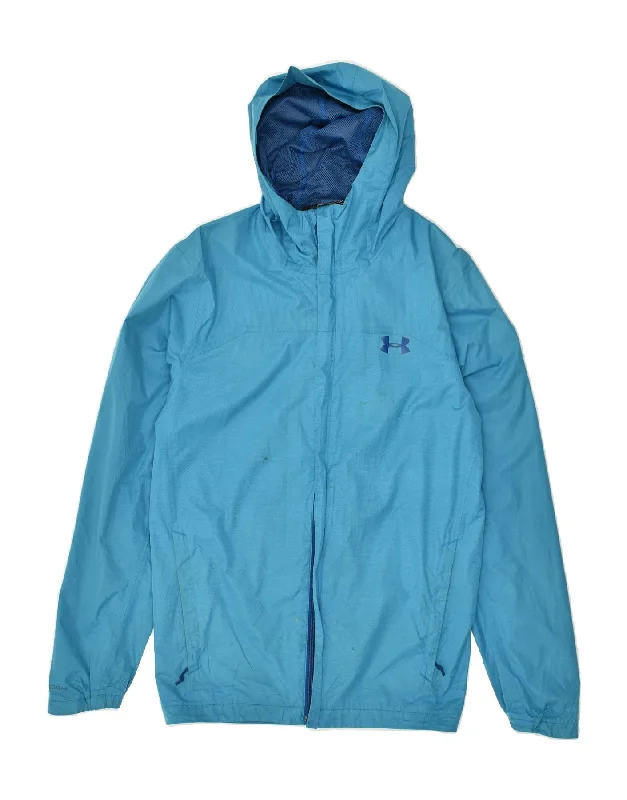Functional Men's Ski JacketsUNDER ARMOUR Mens Hooded Rain Jacket UK 36 Small Blue Polyester