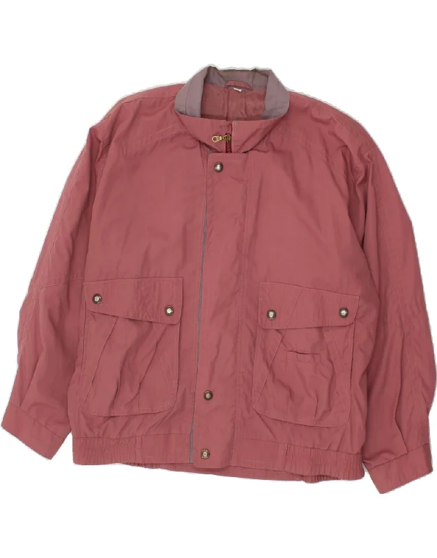 Men's Coats with Removable LiningsVINTAGE Mens Bomber Jacket IT 54 2XL Pink Polyester