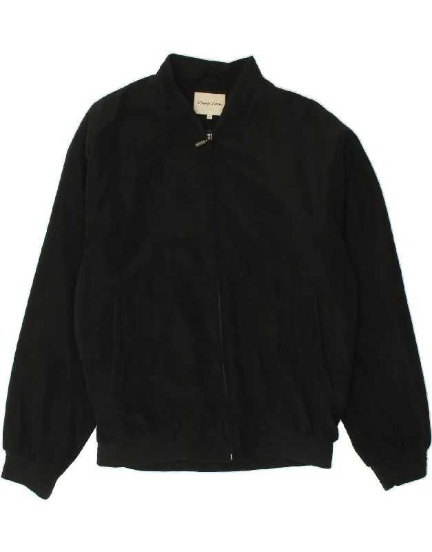 Fashionable Men's Denim JacketsVINTAGE Mens Bomber Padded Jacket UK 44 2XL Black Polyester