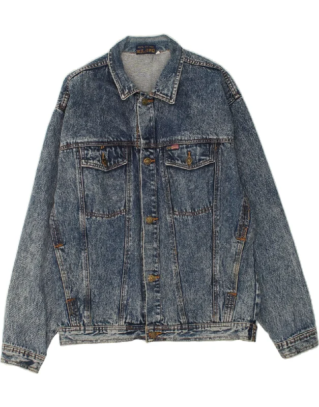Men's Coats for Rainy WeatherVINTAGE Mens Denim Jacket UK 38 Medium Blue Cotton