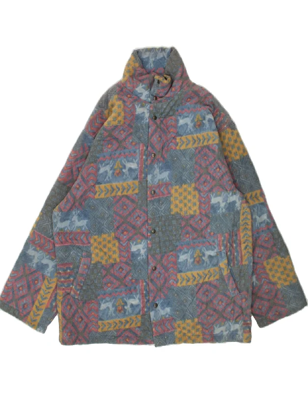 Best Men's Leather CoatsVINTAGE Mens Fleece Jacket UK 52 XL Grey Patchwork Polyester