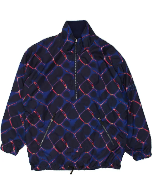 Men's Coats for SnowboardingVINTAGE Mens Graphic Pullover Reversible Jacket UK 38 Medium Navy Blue