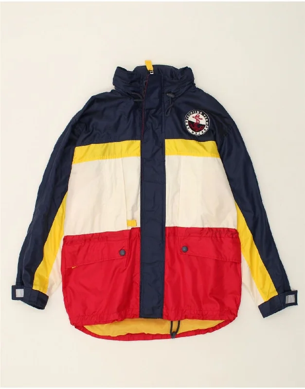 Men's Coats for Mild WeatherVINTAGE Mens Hooded Rain Jacket UK 36 Small Multicoloured Colourblock