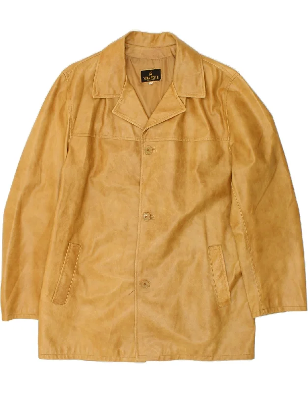 Durable Men's Car CoatsVINTAGE Mens Leather Jacket IT 52 XL Brown Leather