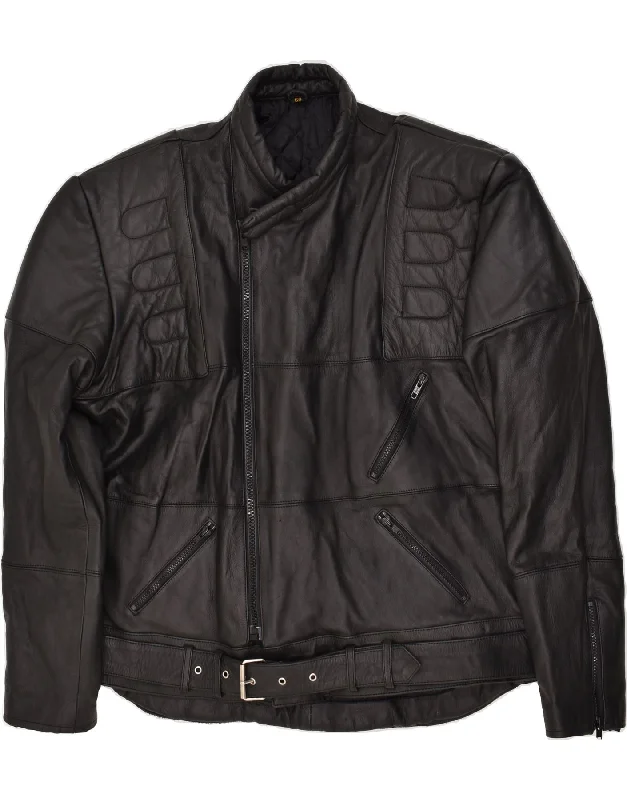 Men's Coats for Snowy WeatherVINTAGE Mens Leather Jacket UK 42 XL Black