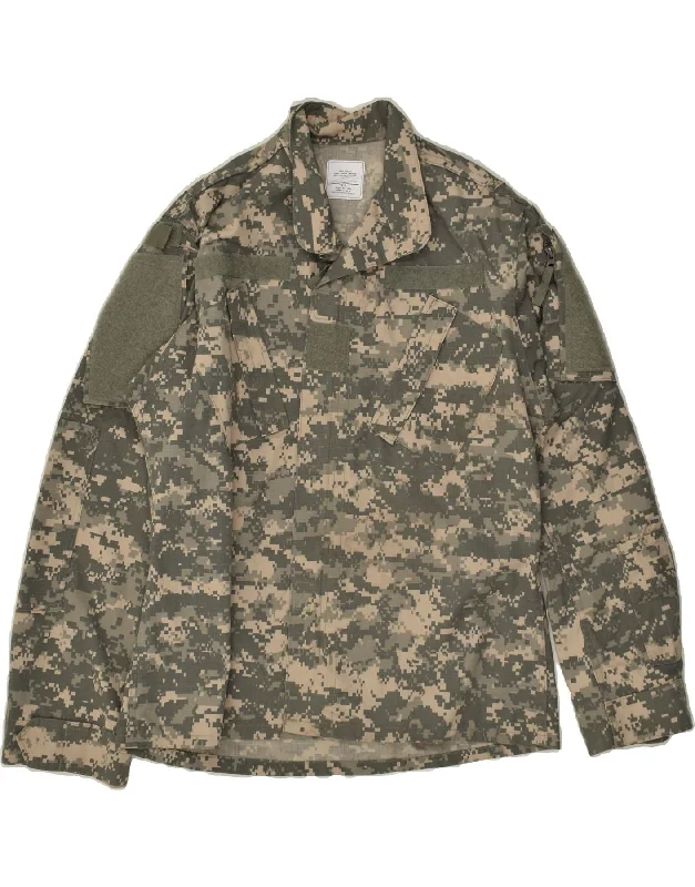 Men's Coats with Hidden PocketsVINTAGE Mens Military Jacket UK 36 Small Beige Camouflage Cotton