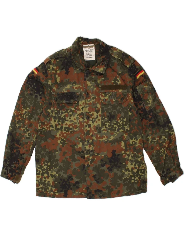 Practical Men's RaincoatsVINTAGE Mens Military Jacket UK 38 Medium Khaki Camouflage Cotton