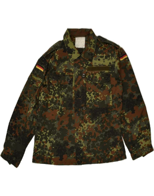 Men's Coats for SpringVINTAGE Mens Military Jacket UK 38 Medium Khaki Camouflage Cotton Army
